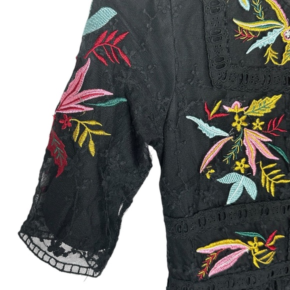 NWT Roolee Naomi Black Lace Floral Embroidered Dress xxs - Picture 15 of 16